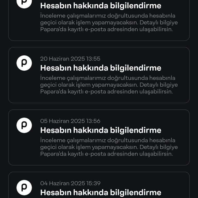 Papara Haksız İnceleme Paramı Ve İşlemlerimi Engelliyor, Mağdurum