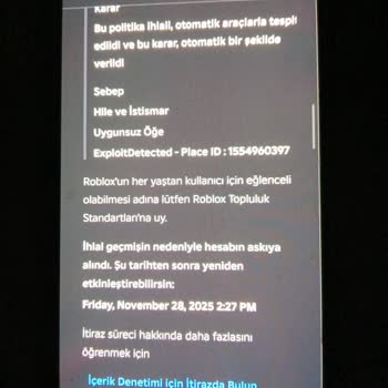 Hesabımın 6 Ay Yasaklanması Nedeniyle Mağduriyet Yaşıyorum
