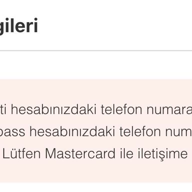 Yemeksepeti Ve Masterpass Telefon Numarası Uyumsuzluğu Sorunu