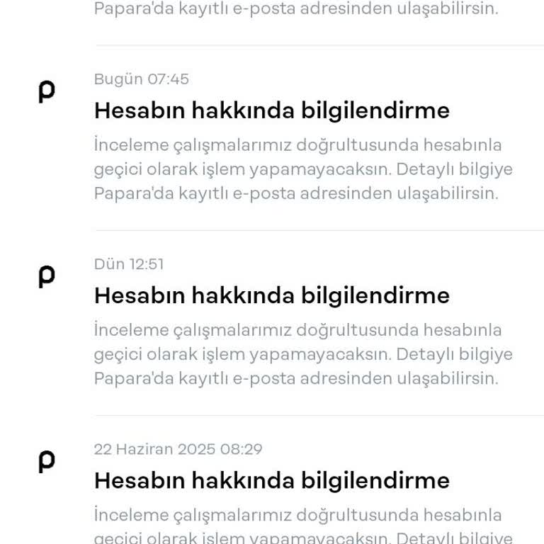Papara Hesabım Haftalardır İnceleniyor, Paramı Kullanamıyorum