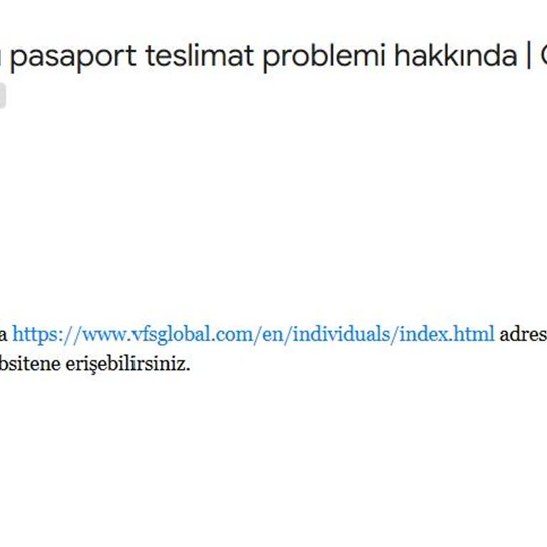 VFS Global Pasaport Teslimatında İki Haftadır Gecikme