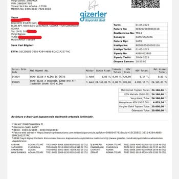 Beko Klima Montajında Dikkatsizlik Ve Ekstra Ücret Talebi