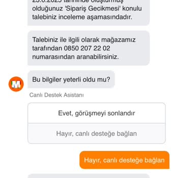 Migros Sanal Market Siparişim Teslim Edilmedi, Çözüm Sunulmuyor
