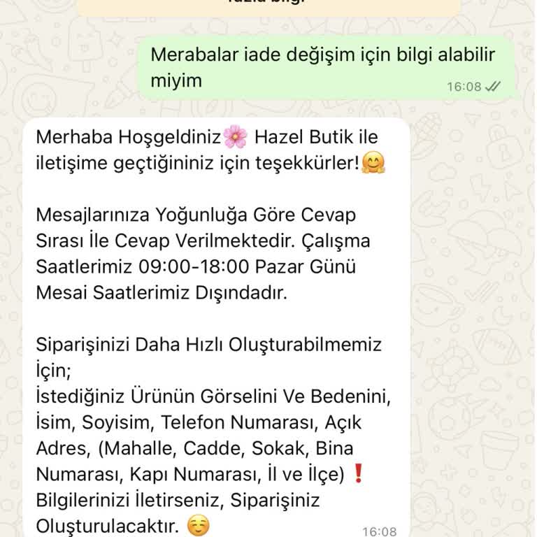Hazel Butik İade Ve Değişimde Müşteriyi Mağdur Ediyor