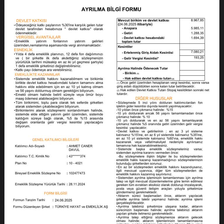 Bilgilendirme Yapılmadan Giriş Aidatı Kesilmesi