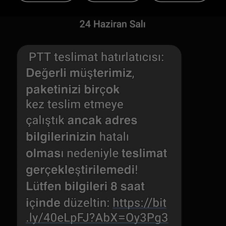 PTT Kargo Adına Gelen Sürekli Mesajlardan Şikayetçiyim