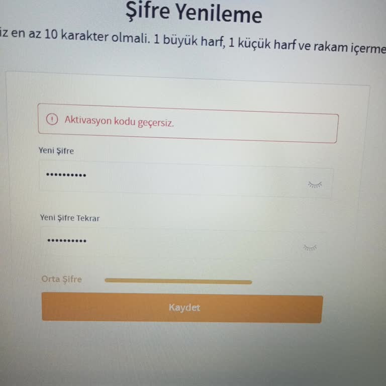 Şifre Yenileme Hatası Nedeniyle Hesabıma Giremiyorum