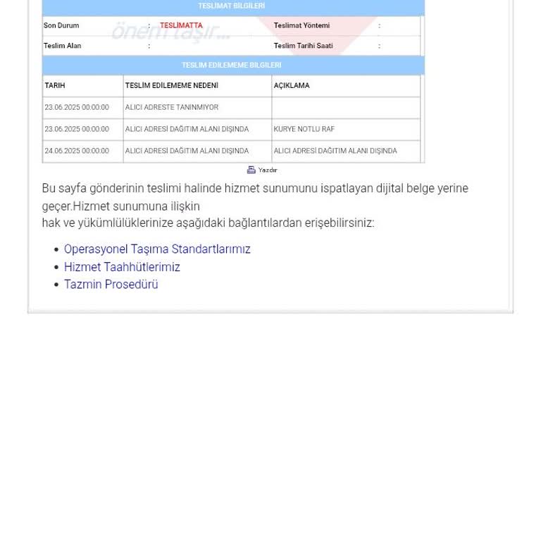 Aras Kargo Şubesi Yanlış Bilgilendirme Ve Teslimat Sorunlarıyla Mağdur Etti