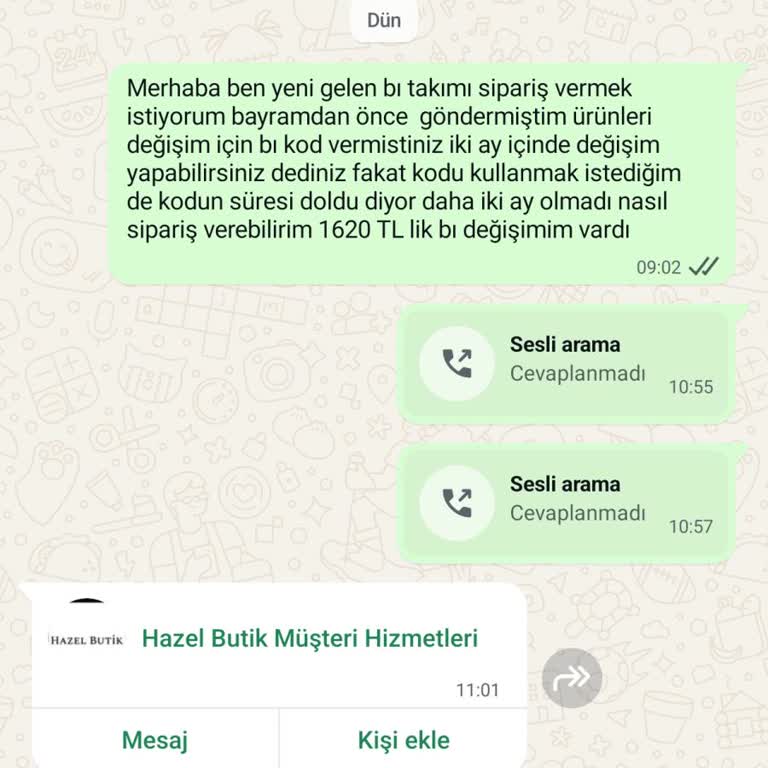 İade Yerine Verilen Kodun Süresi Doldu, Müşteri Hizmeti Yanıt Vermiyor