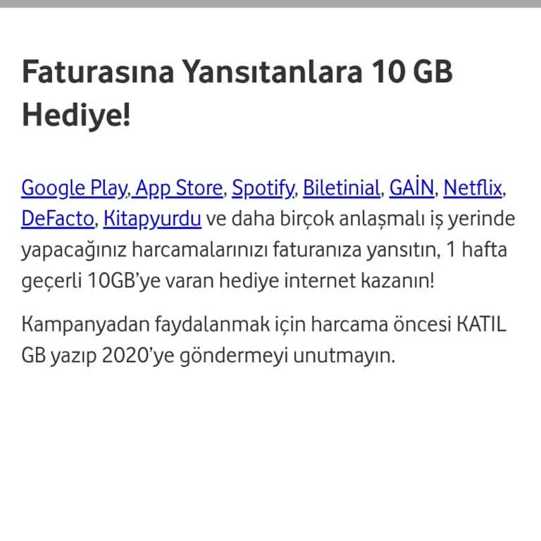 Kampanya Taahhüdü Yerine Getirilmedi, Hediye 10GB Tanımlanmadı