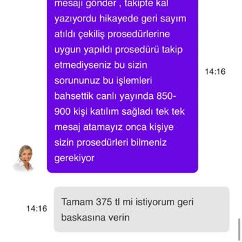 Kazandığım İphone 15 Pro Max İçin Para Talep Edilmesi Ve Tehdit Edilmesi