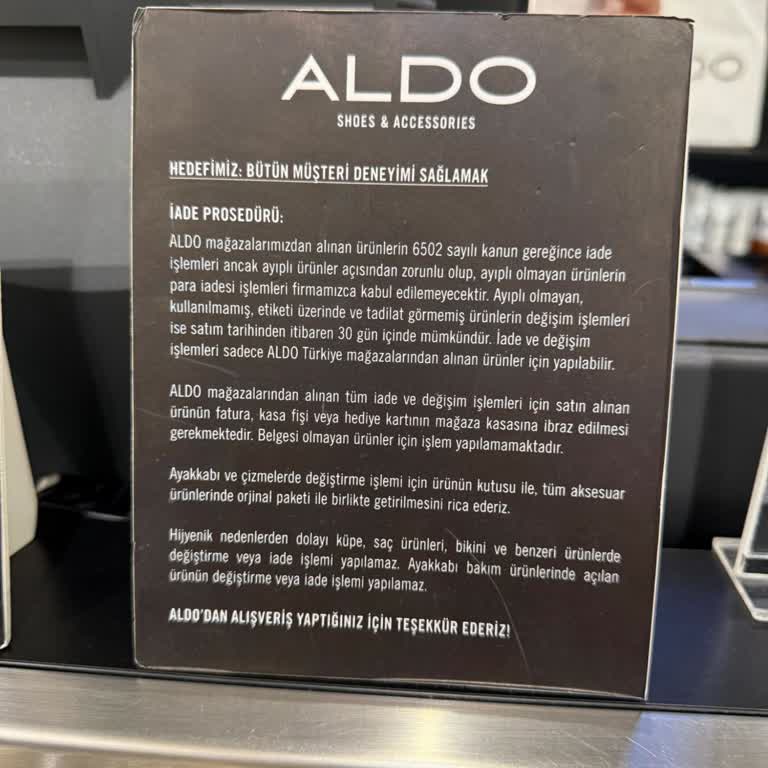 Aldo Mağazasında Yanıltıcı Satış Ve İade Sorunu Nedeniyle Mağduriyet