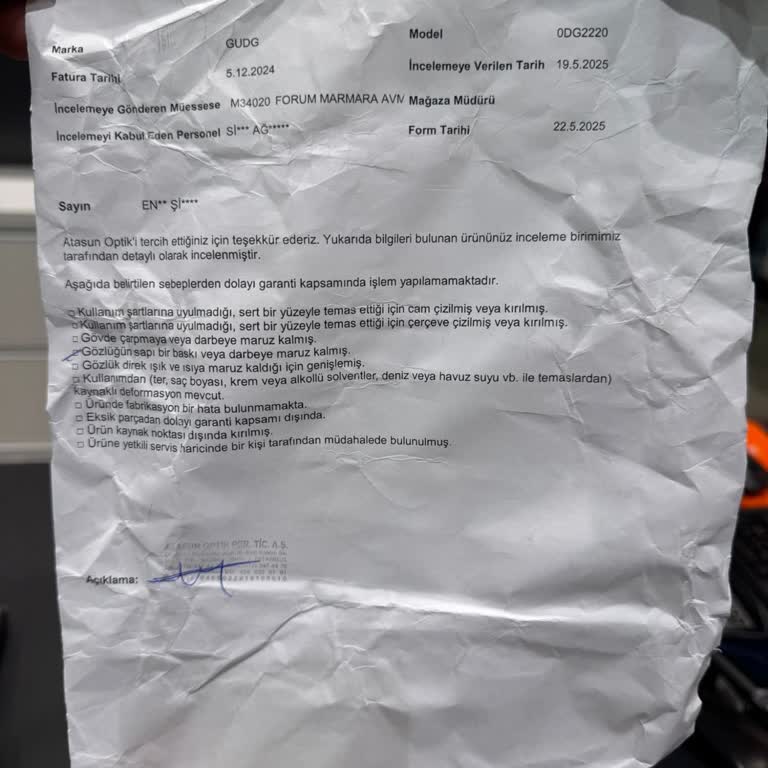 Dolce Gabbana Gözlüğüm Garanti Kapsamında Tamir Edilmedi Mağduriyetim Devam Ediyor