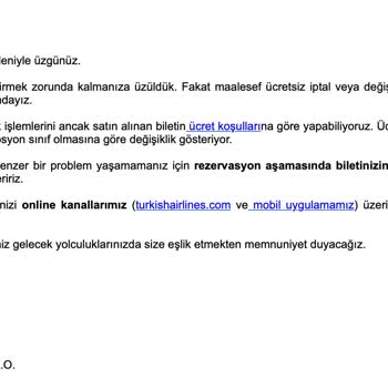 Mücbir Sebep Nedeniyle THY Bilet İadesinde Mağduriyet