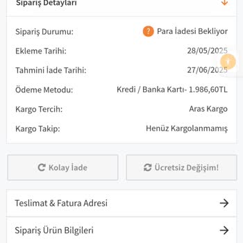Sipariş İptali Sonrası 14 Gündür Ücret İadesi Yapılmıyor, Yasal Haklarımı Kullanacağım