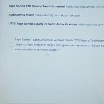 Ulusal Taşıt Tanıma Sistemi | Utts Kayıt Hatası