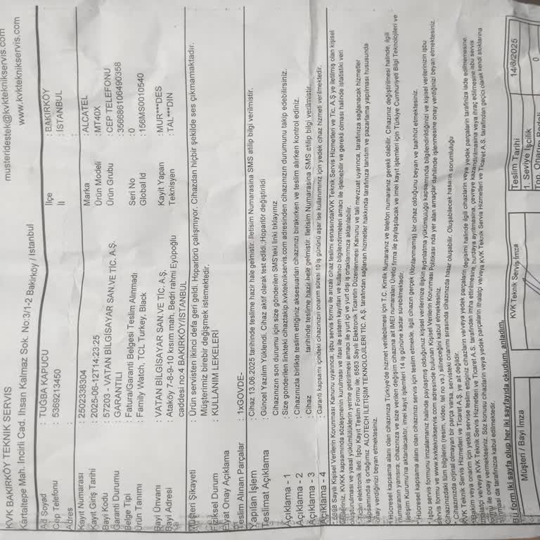 Garanti Kapsamındaki Çocuk Saati İki Kez Tamir Edilip Çalışmadan Geri Gönderildi