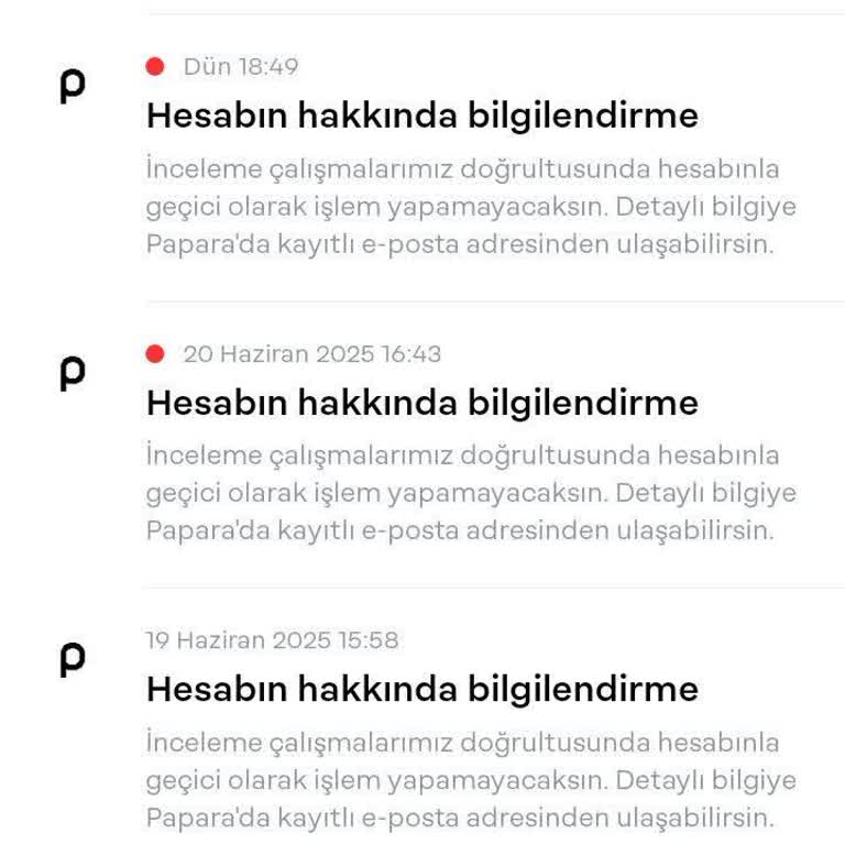 Bayram Öncesi Papara Hesabımın Sebepsiz Yere Uzun Süre Kısıtlanması Mağduriyet Yaşattı