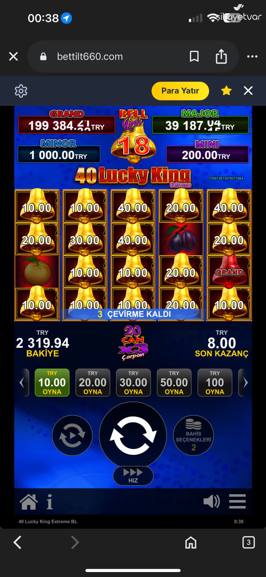 screenshot sporu kasyno