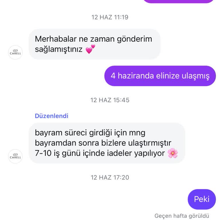 İade Edilen Şalların Ücret İadesi Yapılmadı