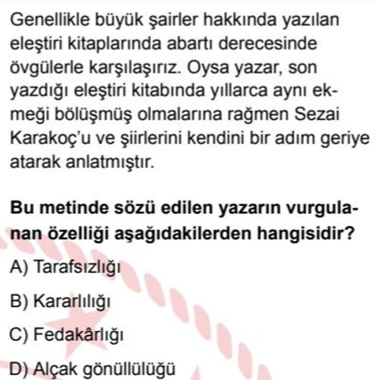 2025 LGS Türkçe 10 Soru Hatalı Ve Anlam Bozukluğu Var