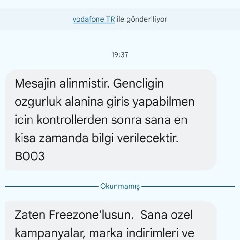 Vodafone FreeZone Paketlerine Erişim Sorunu ve Yetersiz Destek