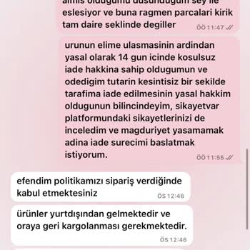 Kırık Ürün, Faturasız Teslimat Ve İlgisiz Müşteri Hizmetleri Mağduriyeti