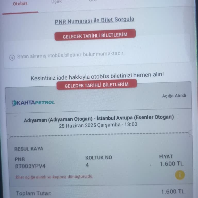Biletimi Erteleyemiyorum Acil Yardım İstiyorum