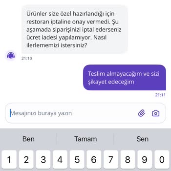Getir Siparişimde İptal Ve Müşteri Hizmetleri Sorunu