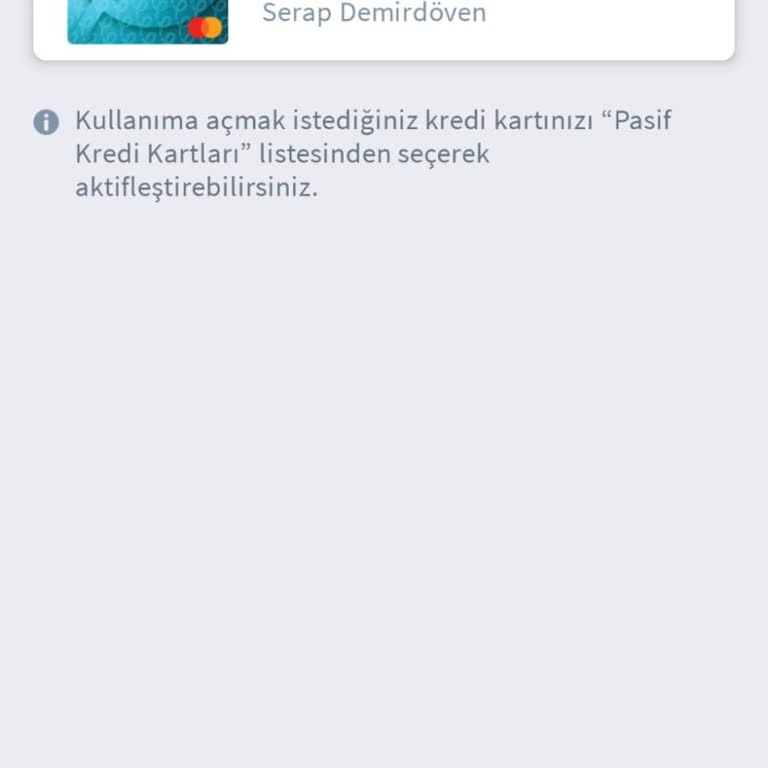 Kredi Kartım Elime Ulaştı Ama Kullanıma Açılmıyor