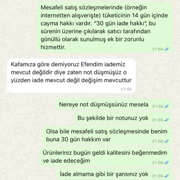 Roupas Collection Cayma Hakkımı Ve Fatura Talebimi Yok Saydı