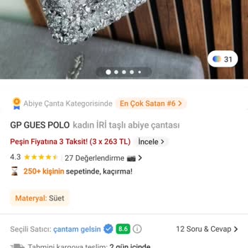 Aldığım Abiye Çantada Taşlar Gevşek Ve İade Talebim Reddedildi