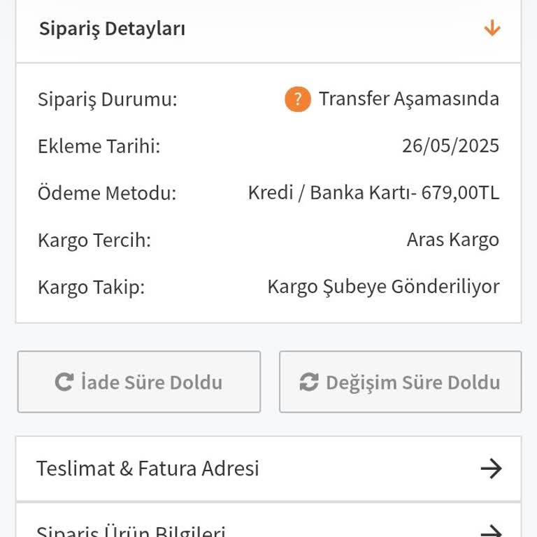 Siparişimin Kargo Ve İletişim Sorunu Çözülmüyor
