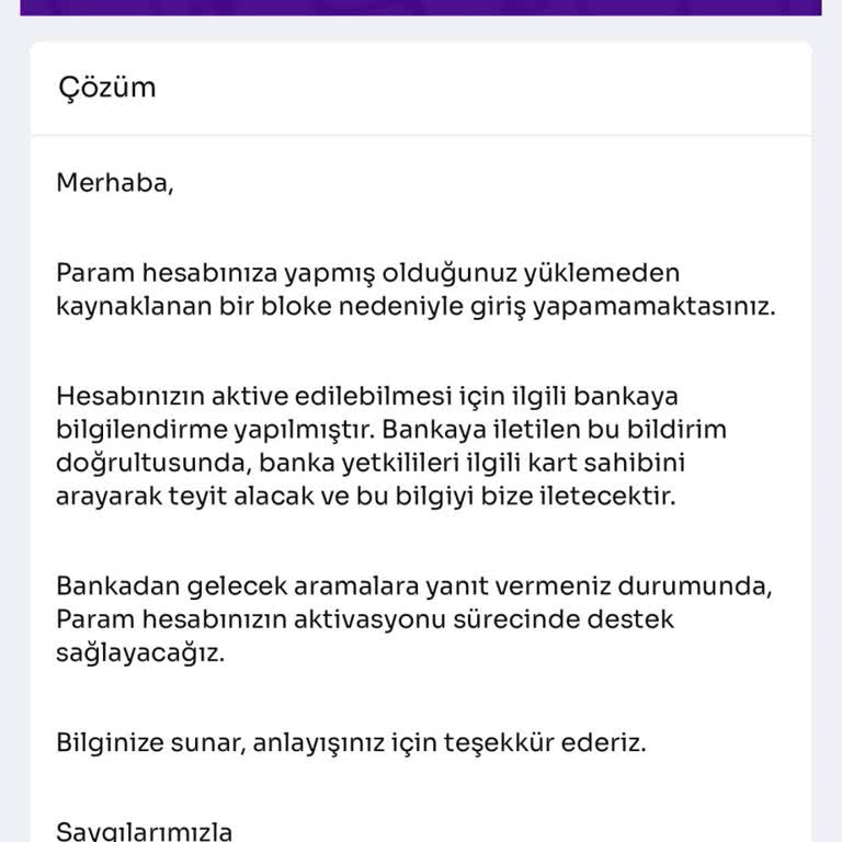 Hesabımdaki Bloke Ve Yetersiz Müşteri Desteği
