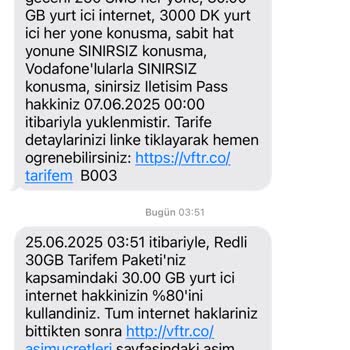 Vodafone Red'li Fırsat 30GB Ultra Paketinde Sınırsız Sosyal Medya Haklarım Kısıtlandı