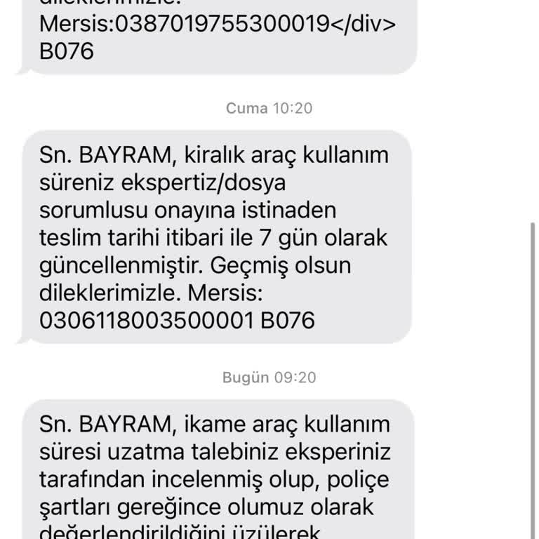Kasko Şirketi İkame Araç Süresini Kısalttı Hasta Yakınım Mağdur Oldu