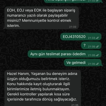 Aynı Gün Teslimat Ücreti Alındı, Siparişim Ulaşmadı!