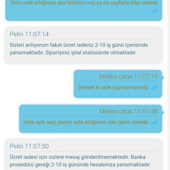 İade Süreci Hakkında Bilgi Verilmemesi Ve Canlı Destek Sorunu