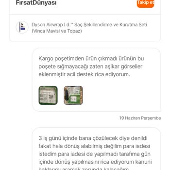 Kargo Boş Geldi, Ürün Teslim Edilmedi Ve Mağduriyetim Giderilmedi