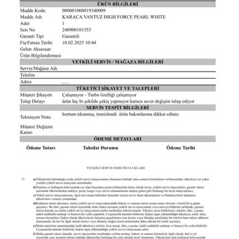 Servis Raporlarıyla Çözülemeyen Süpürge Çekim Sorunu Mağduriyeti