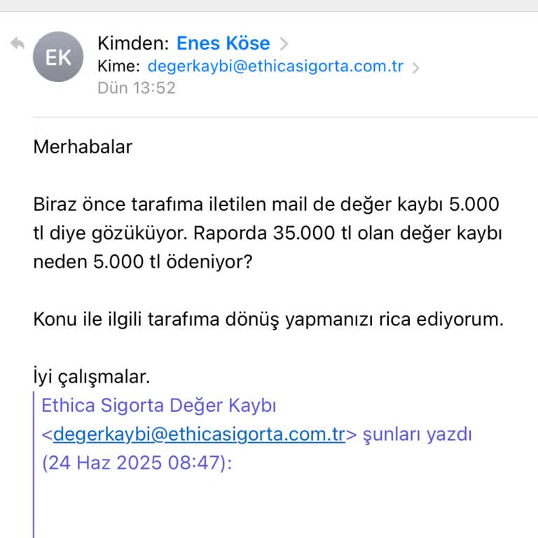 Ekspertiz Raporu İle Ödenen Tutar Arasındaki Fark Ve Yanlış Değerlendirme Mağduriyeti