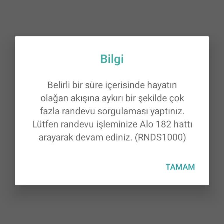 MHRS Randevu Sorgulama Hatası Çözülmüyor