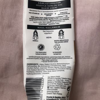 Pantene Saç Kreminde Kalite Düşüşü Ve Yumuşaklık Kaybı Yaşadım