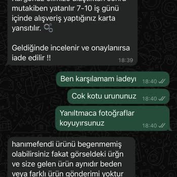 Beyaz Pantolonun İç Göstermesi Ve İade Kargo Ücretinin Kesilmesi Sorunu