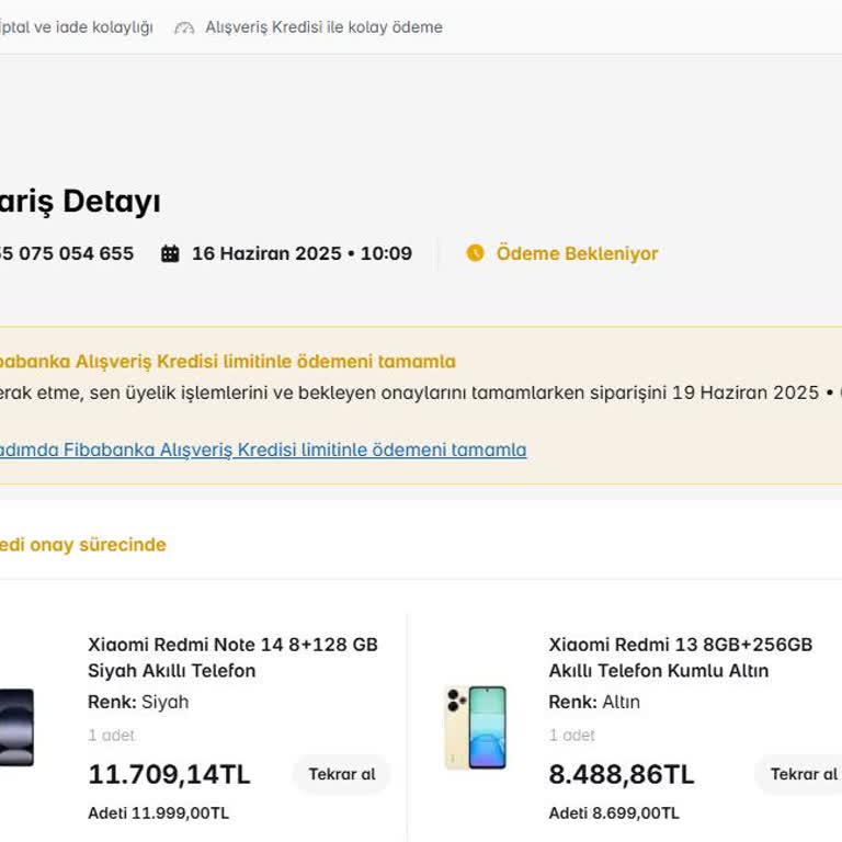 Fibabanka Sipariş ve Kredi Onay Sürecinde Yaşanan Mağduriyet