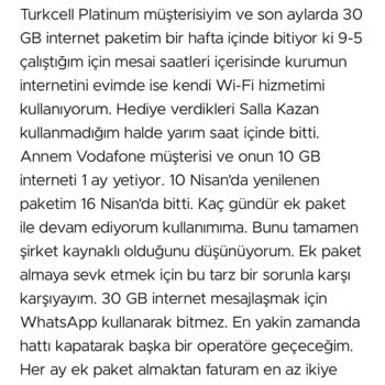 Turkcellde İnternet Paketleri Hızla Tükeniyor Müşteri Hizmetleri Çözüm Sunmuyor