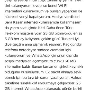 Turkcellde İnternet Paketleri Hızla Tükeniyor Müşteri Hizmetleri Çözüm Sunmuyor