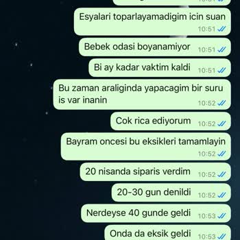 Eksik Ve Gecikmeli Dolap Teslimatı, İlgisiz Müşteri Hizmeti