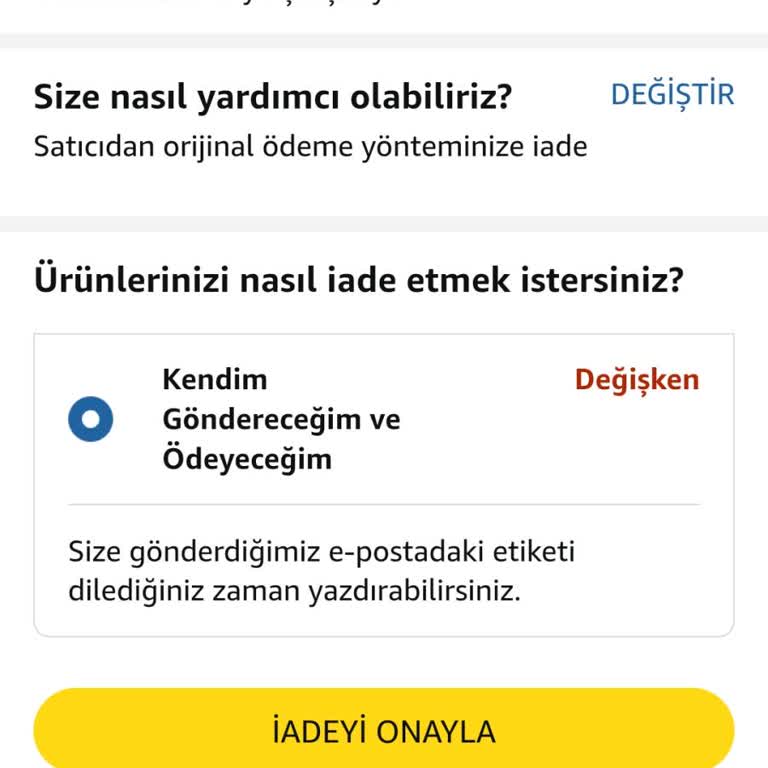 Amazon'da İade Kodu Sorunu Yaşıyorum