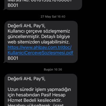 AHL Pay Kullanılmayan Hesabın İptalinde Güvenlik Endişesi Ve Zorunlu Belge Talebi
